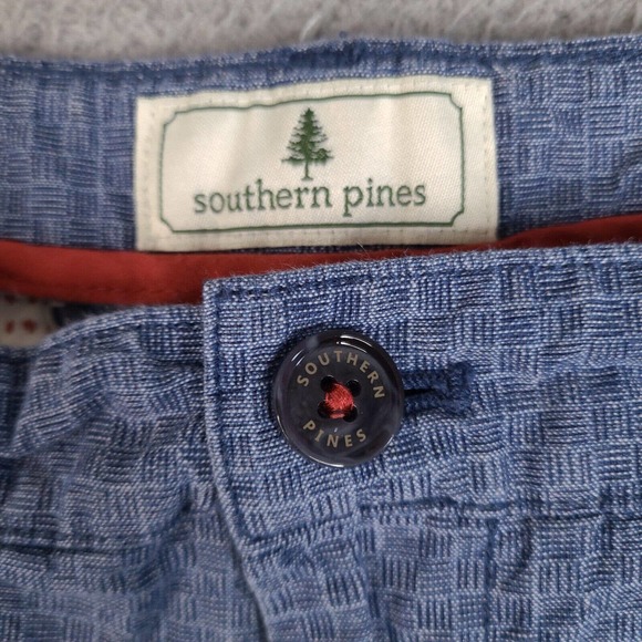 Southern Pines Shorts‎ Mens 38 Blue Chino Geometric Dad - Picture 3 of 13